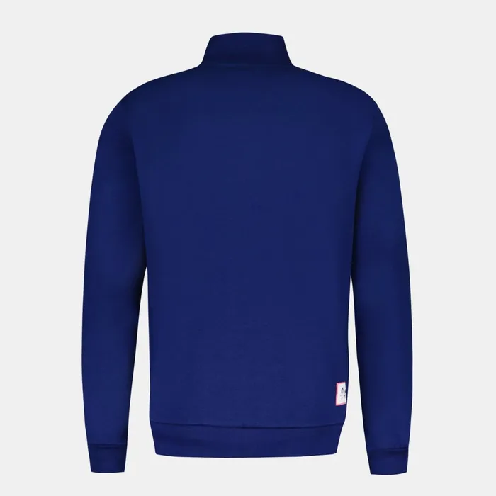 Men Le Coq Sportif Sweatshirts Paris 2024 ZipUp Sweatshirtshirt Blue Depths