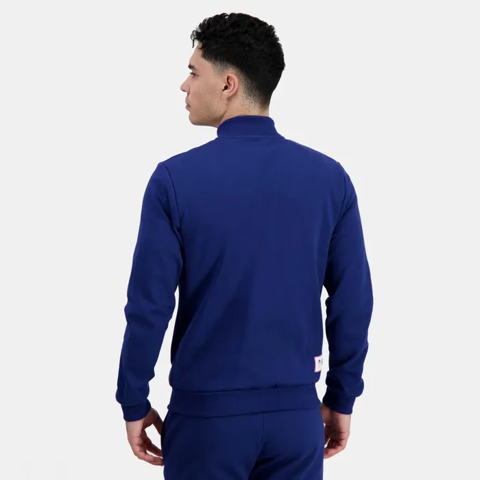 Men Le Coq Sportif Sweatshirts Paris 2024 ZipUp Sweatshirtshirt Blue Depths