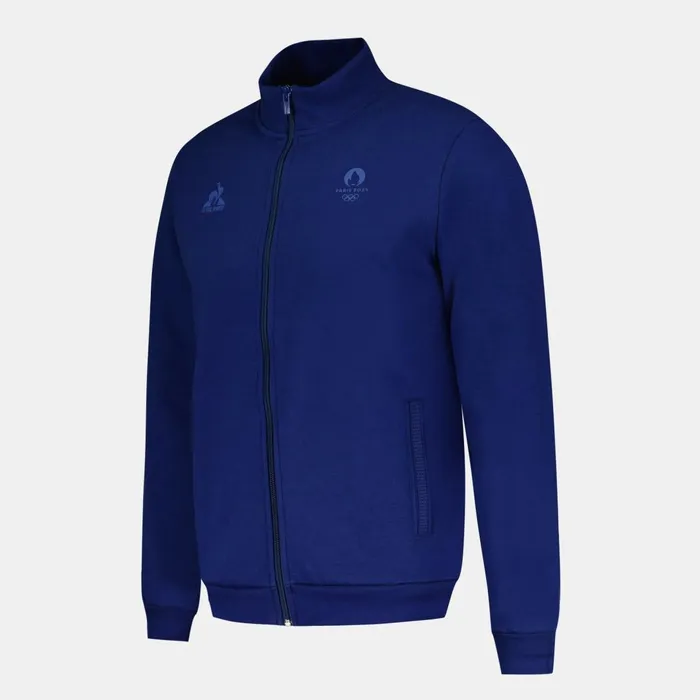 Men Le Coq Sportif Sweatshirts Paris 2024 ZipUp Sweatshirtshirt Blue Depths