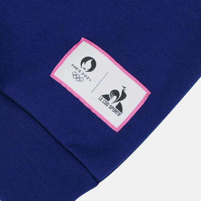 Men Le Coq Sportif Sweatshirts Paris 2024 ZipUp Sweatshirtshirt Blue Depths