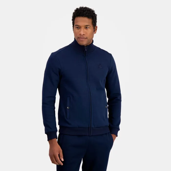 Men Le Coq Sportif Sweatshirts Ton Sur Ton ZipUp Sweatshirtshirt Dark Velvet