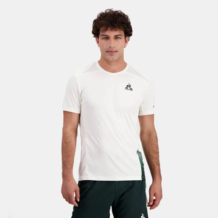 Men Le Coq Sportif Tshirts And Tops Performance Tennis TShirt Marshmallow