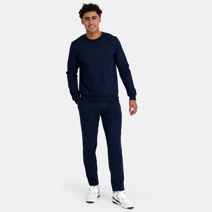 Men Le Coq Sportif Trousers And Joggers Ton Sur Ton Trousers Coupe Droite Dark Velvet