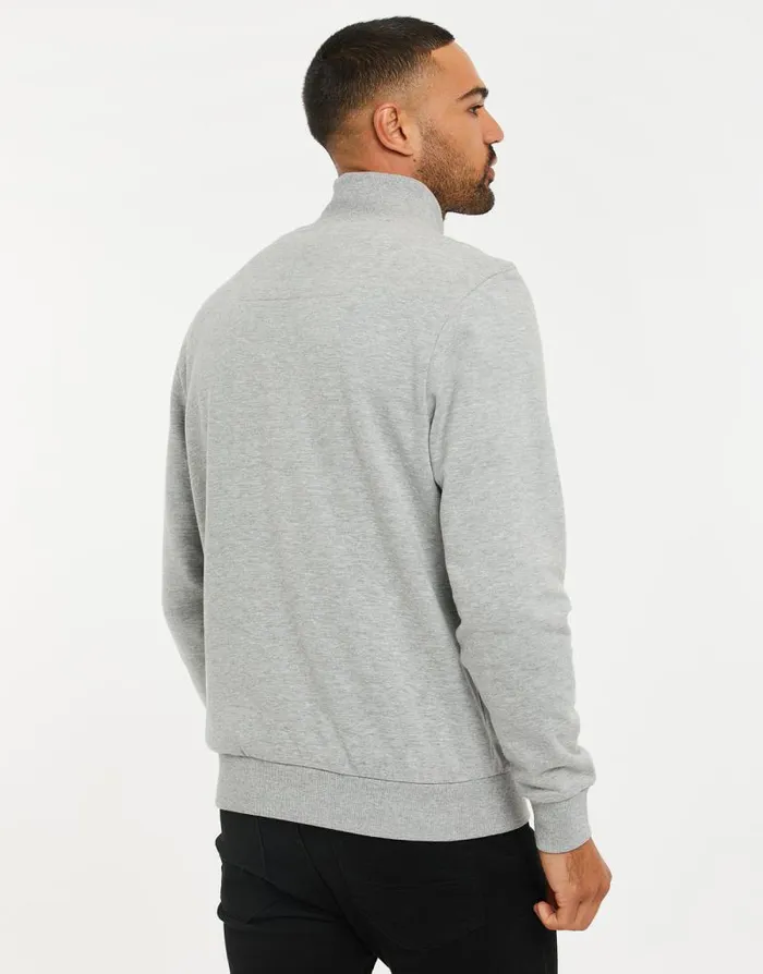Men Light Grey Quarter Zip Knitted Sweatshirt Threadbare Jumpers Men Light Grey Quarter Zip Knitted Sweatshirt Threadbare Jumpers