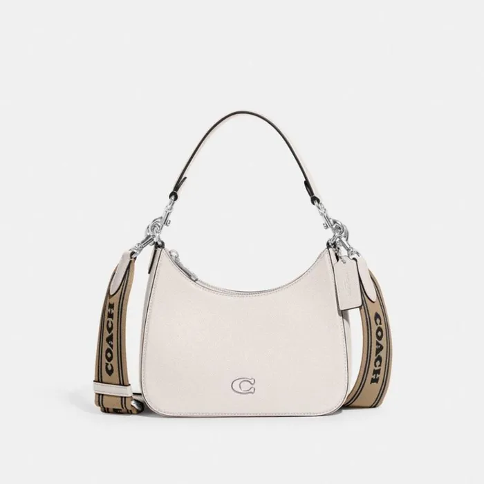 Men Messenger and Crossbody Coach Hobo Crossbody With Signature Canvas Detail Chalk