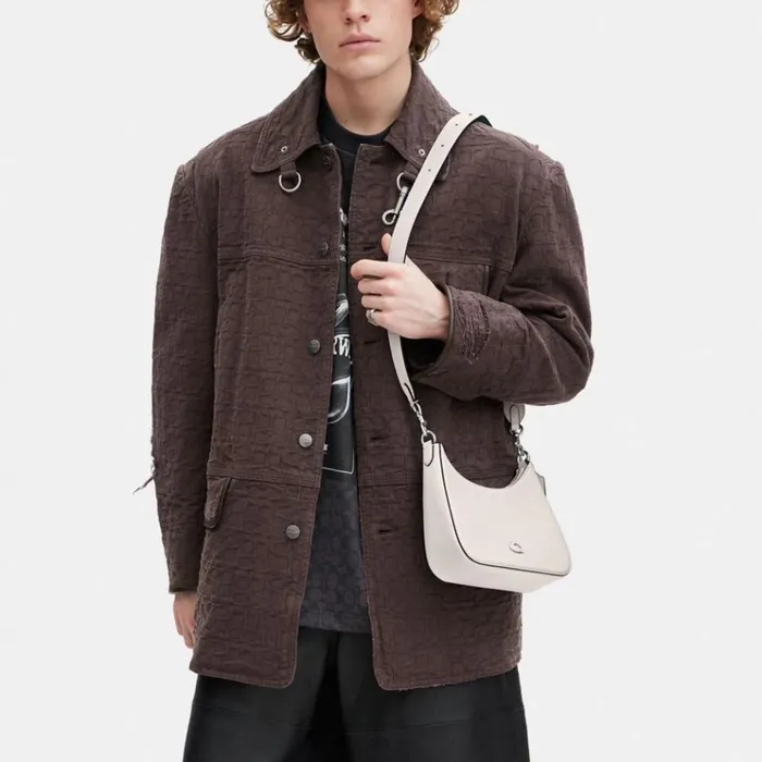 Men Messenger and Crossbody Coach Hobo Crossbody With Signature Canvas Detail Chalk Men Messenger and Crossbody Coach Hobo Crossbody With Signature Canvas Detail Chalk