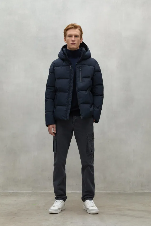 Men Navy Blue Bazon Jacket Ecoalf Coats And Jackets