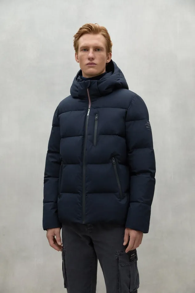 Men Navy Blue Bazon Jacket Ecoalf Coats And Jackets