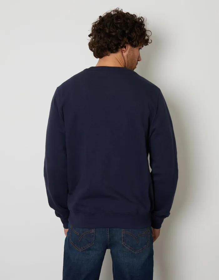 Men Navy Crew Neck Sweatshirt Threadbare Jumpers Men Navy Crew Neck Sweatshirt Threadbare Jumpers