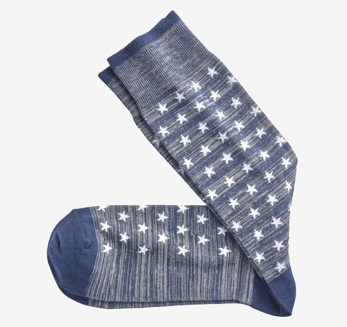 Men Novelty Socks Navy Stars JohnstonandMurphy Socks