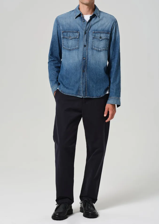 Men Pants Citizens Of Humanity Flat Front Chino In Navy