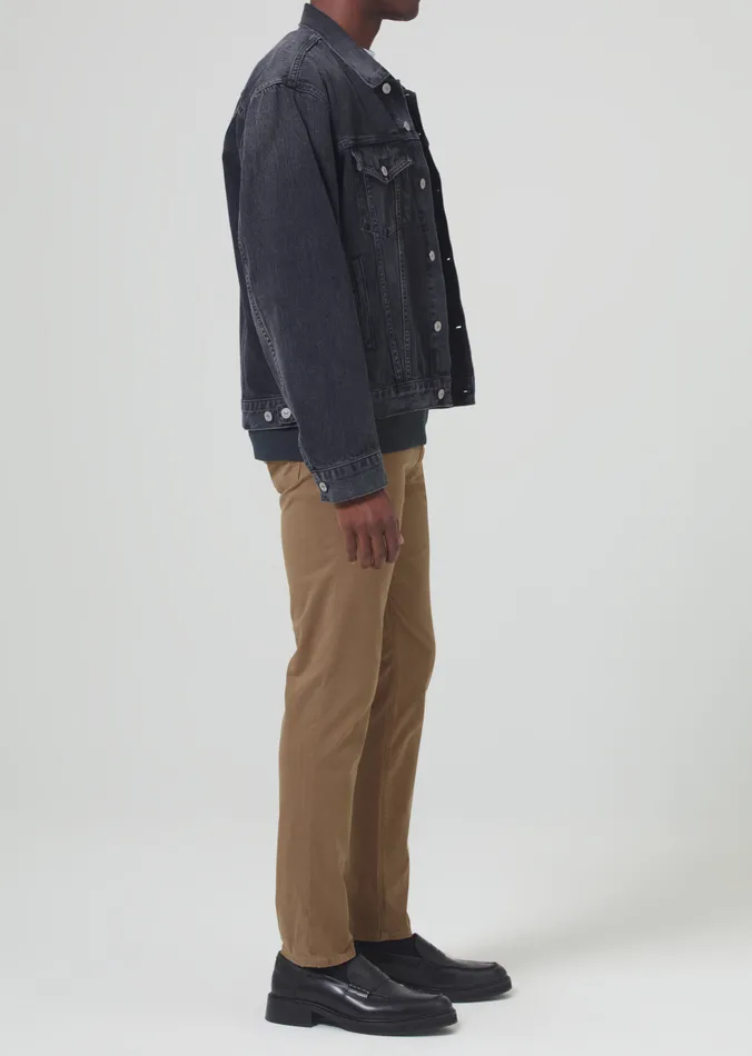 Men Pants Citizens Of Humanity London Tapered Slim Stretch Twill In Dark Khaki