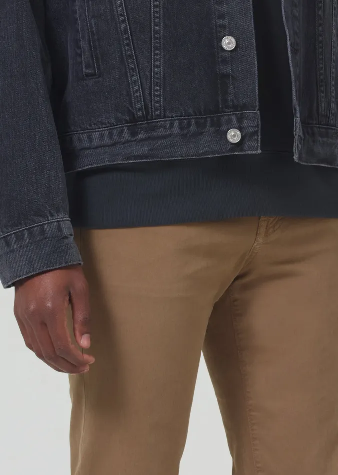 Men Pants Citizens Of Humanity London Tapered Slim Stretch Twill In Dark Khaki
