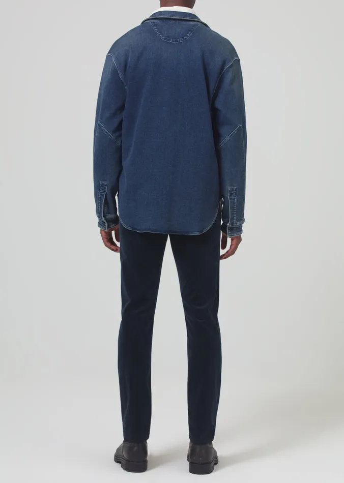 Men Pants Citizens Of Humanity London Tapered Slim Velvet In Navy