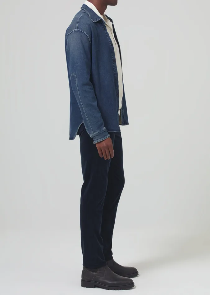 Men Pants Citizens Of Humanity London Tapered Slim Velvet In Navy