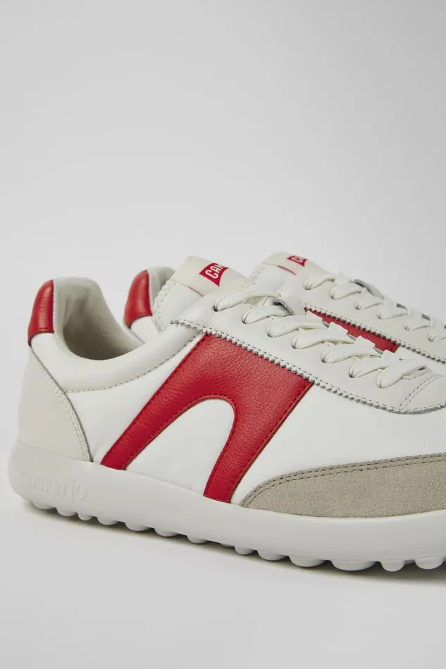 Men Pelotas XLite White And Red Textile And Leather Sneakers Camper Sneakers