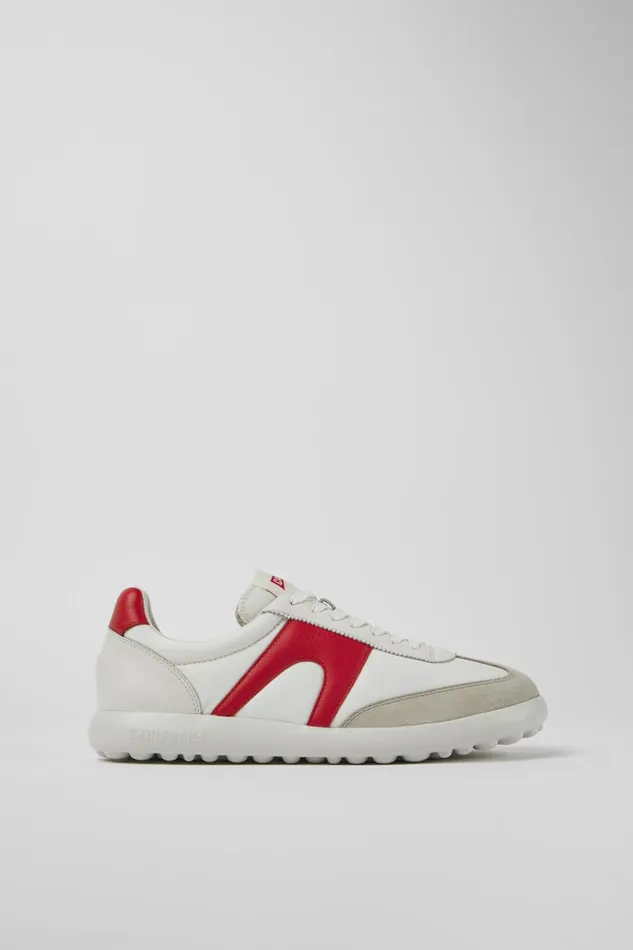 Men Pelotas XLite White And Red Textile And Leather Sneakers Camper Sneakers Men Pelotas XLite White And Red Textile And Leather Sneakers Camper Sneakers