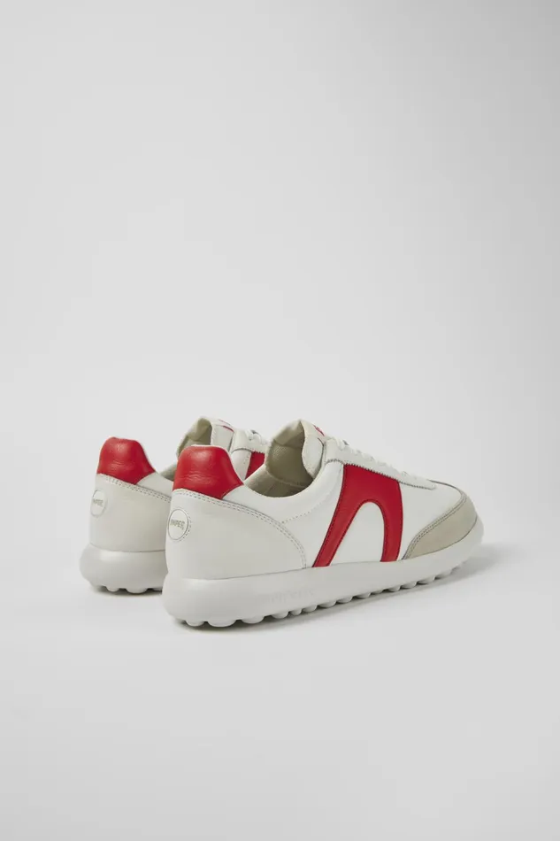 Men Pelotas XLite White And Red Textile And Leather Sneakers Camper Sneakers Men Pelotas XLite White And Red Textile And Leather Sneakers Camper Sneakers