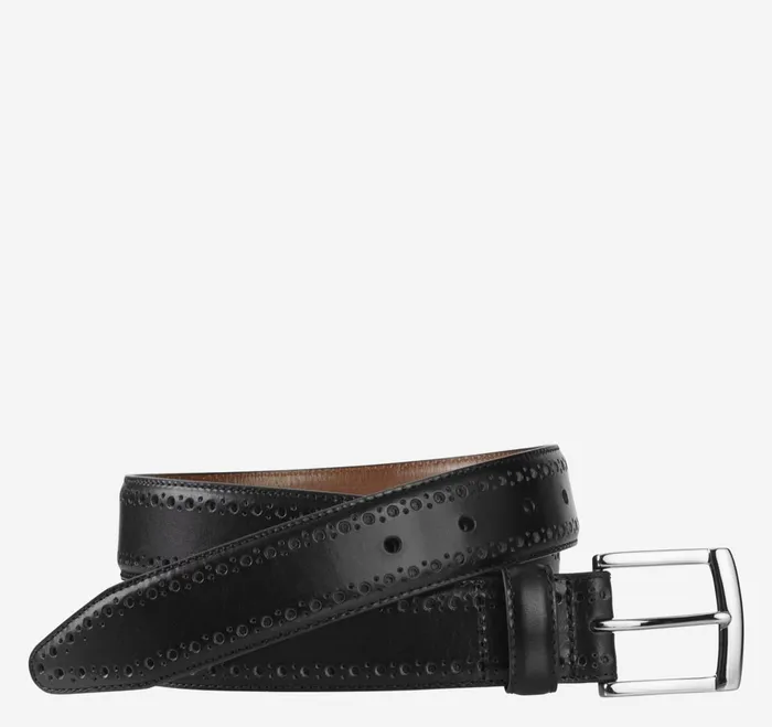 Men PerfedEdge Belt Black JohnstonandMurphy Belts