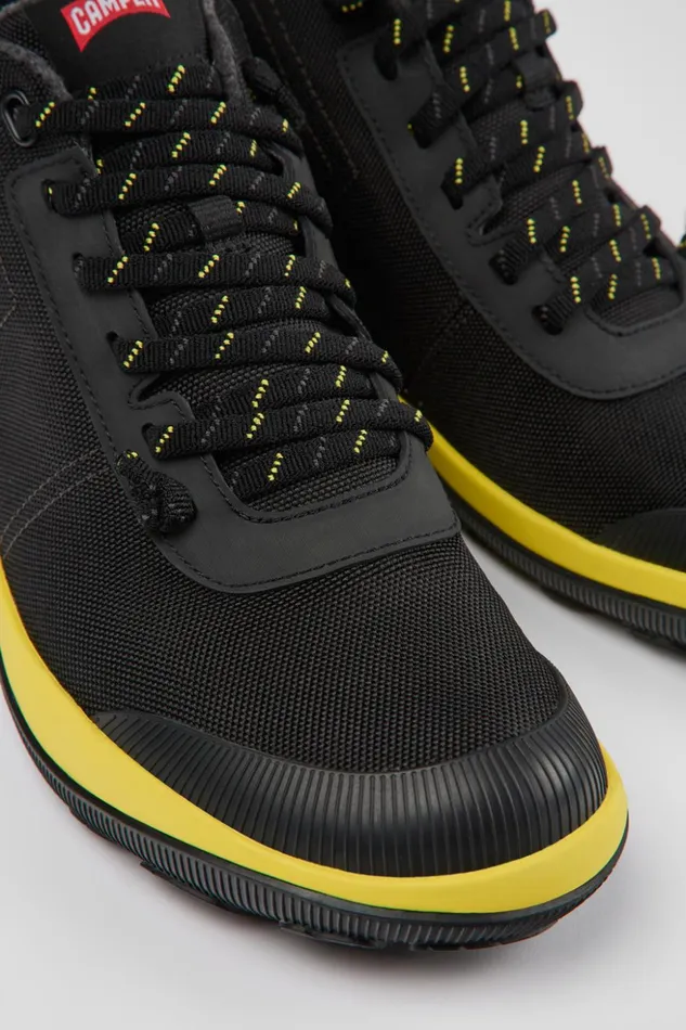 Men Peu Pista GORETEX Black Textile Ankle Boots Camper Ankle Boots