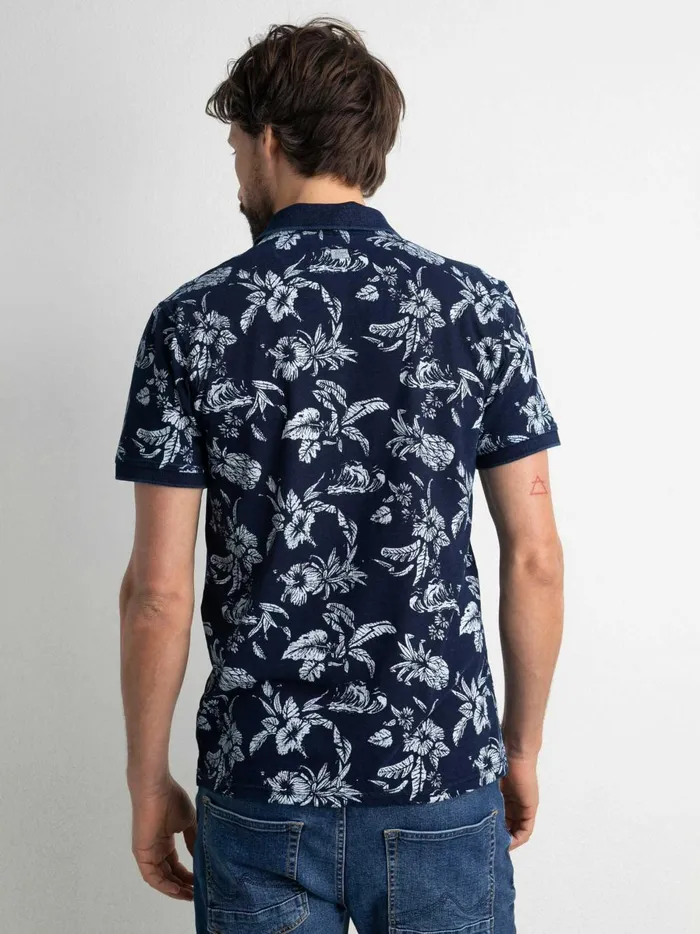 Men Polo Shirts Petrol Industries Botanical Polo Shirt Midnight Navy