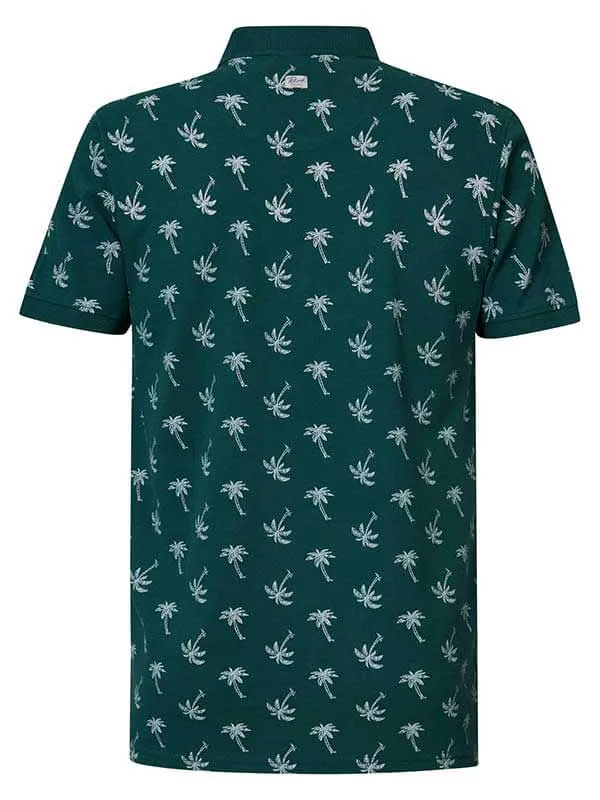 Men Polo Shirts Petrol Industries Palm Tree Polo Shirt Emerald Green