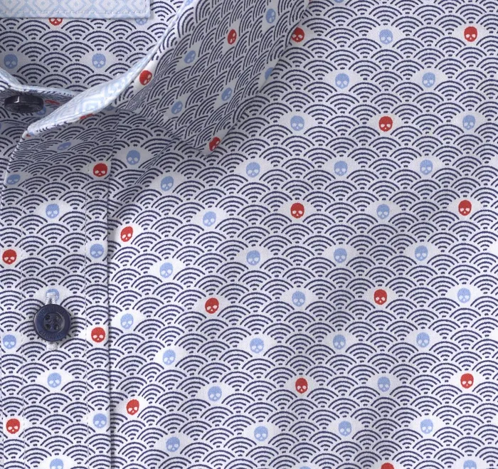 Men Printed Cotton Shirt Rising Skull Print JohnstonandMurphy Shirts Men Printed Cotton Shirt Rising Skull Print JohnstonandMurphy Shirts