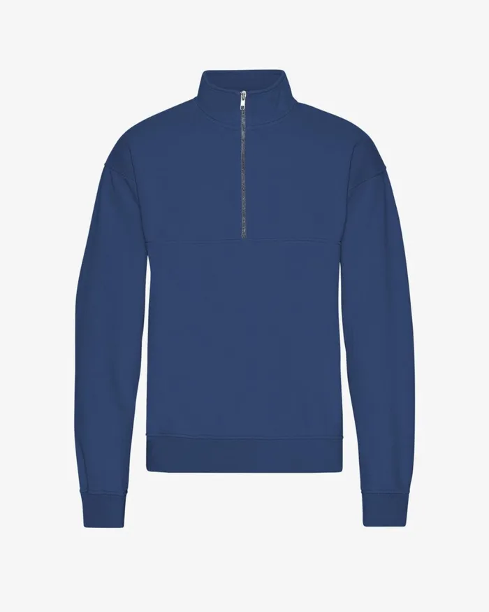 Men Quarter Zips Colorful Standard Organic Quarter Zip Marine Blue