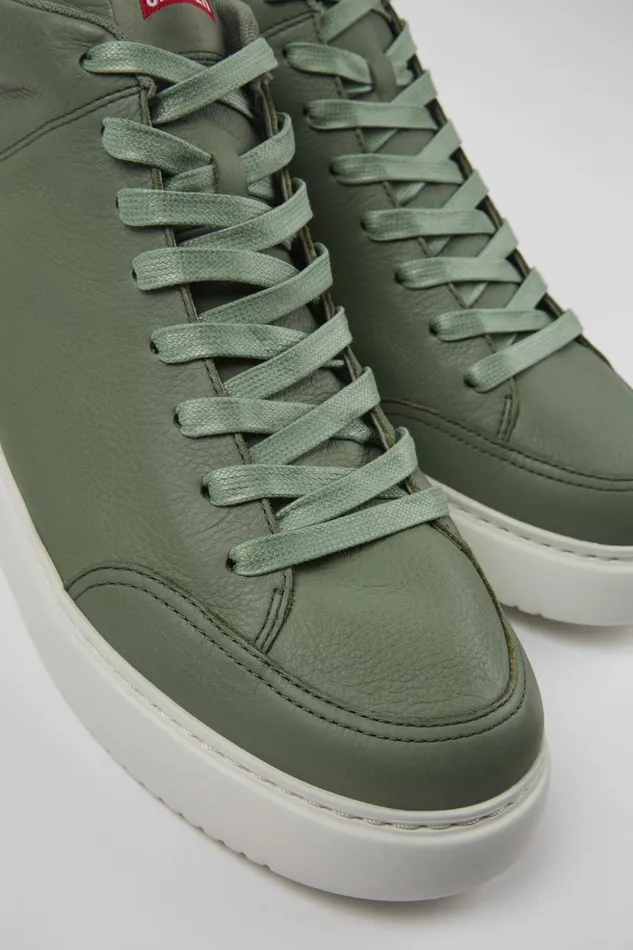 Men Runner K21 Green Leather Sneakers Camper Ankle Boots