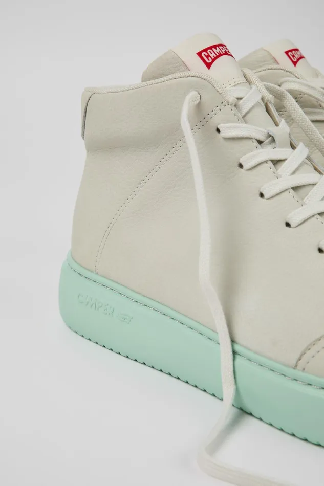 Men Runner K21 White Leather Sneaker Bootie Camper Ankle Boots
