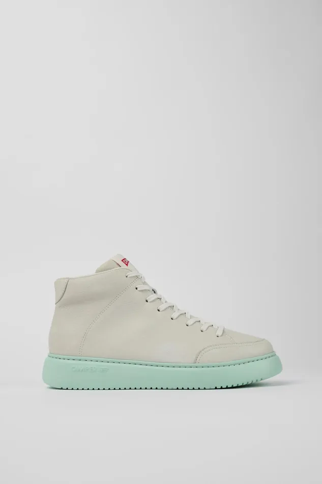 Men Runner K21 White Leather Sneaker Bootie Camper Ankle Boots