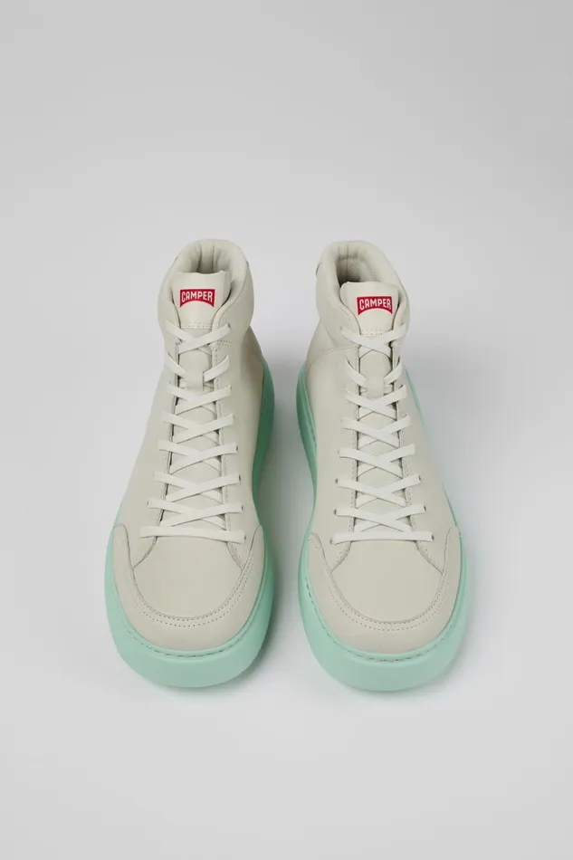Men Runner K21 White Leather Sneaker Bootie Camper Ankle Boots