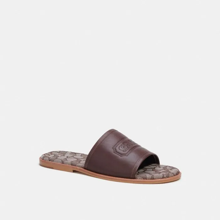 Men Sandals and Slides Coach Sandal With Signature Jacquard Maple