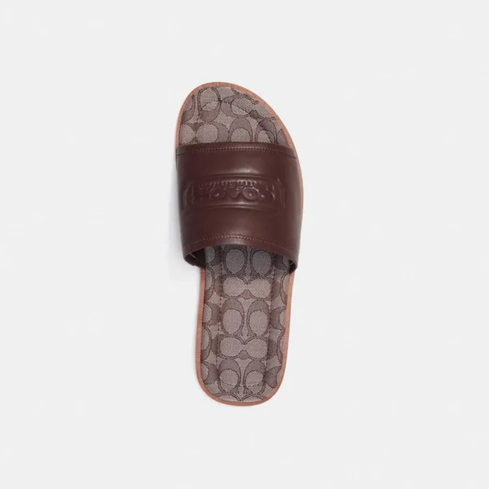 Men Sandals and Slides Coach Sandal With Signature Jacquard Maple