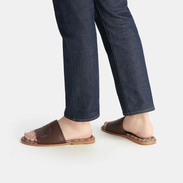 Men Sandals and Slides Coach Sandal With Signature Jacquard Maple