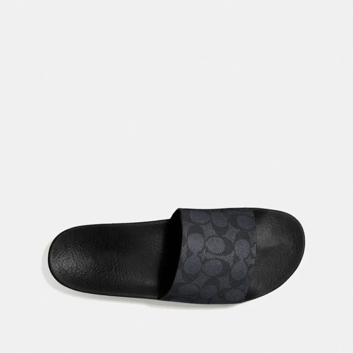 Men Sandals and Slides Coach Slide Charcoal Signature
