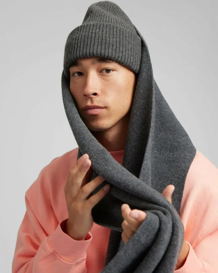 Men Scarves Colorful Standard Merino Wool Scarf Raspberry Pink