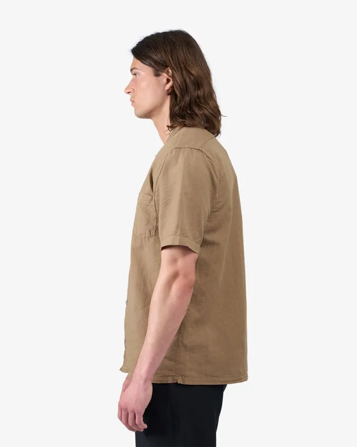 Men Shirts Colorful Standard Linen Short Sleeved Shirt Steel Blue