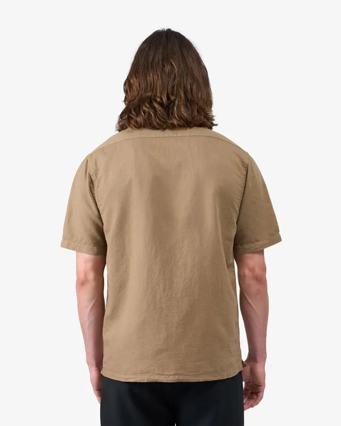 Men Shirts Colorful Standard Linen Short Sleeved Shirt Steel Blue