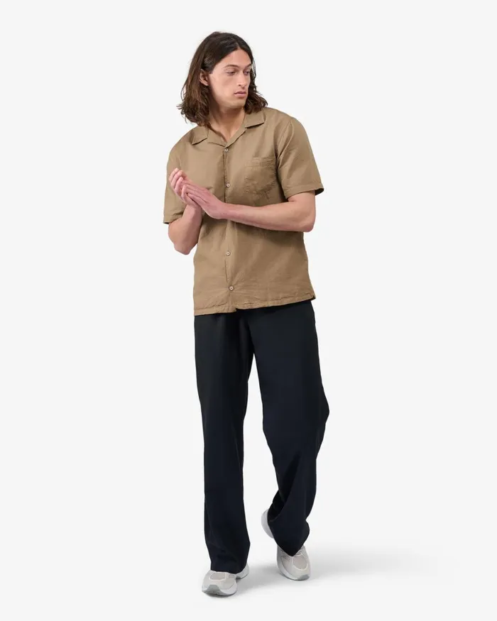 Men Shirts Colorful Standard Linen Short Sleeved Shirt Steel Blue