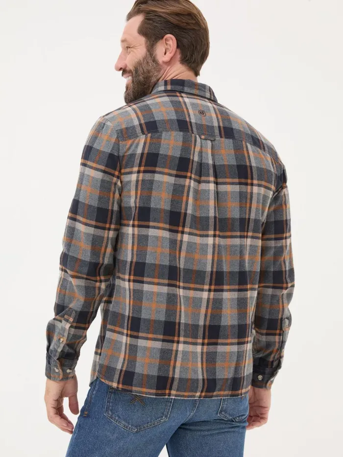 Men Shirts Fat Face Grey Long Sleeve Selby Check 100 Cotton Shirt