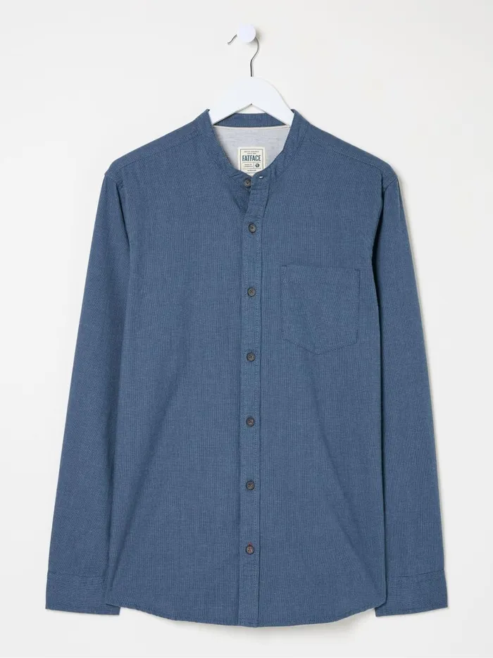 Men Shirts Fat Face Tadlow Blue Grandad Shirt