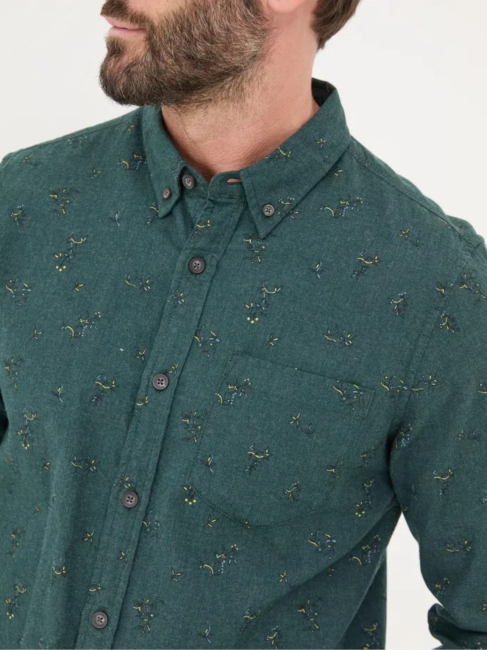 Men Shirts Fat Face Teal Blue Burgess Floral Print Shirt