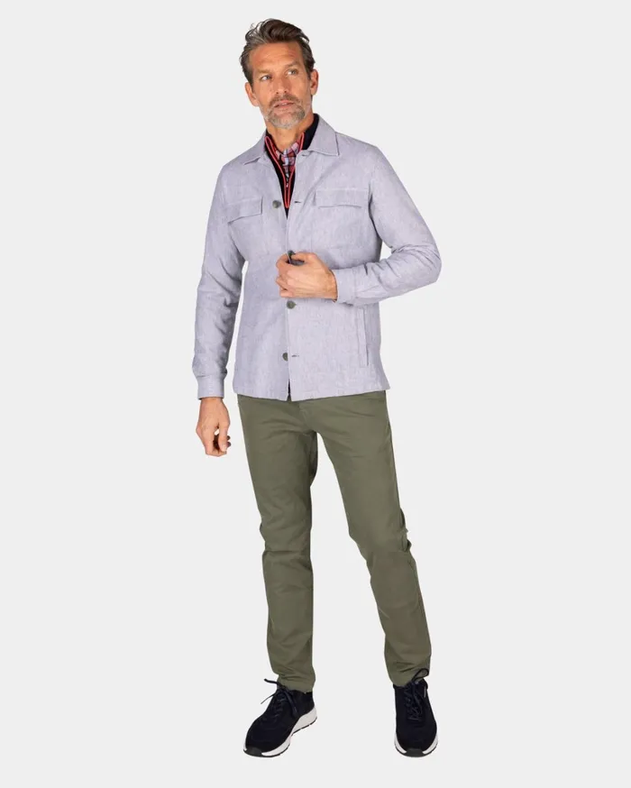 Men Shirts NZA New Zealand Auckland Light Green Stretch Overshirt 8211 Jungle Green
