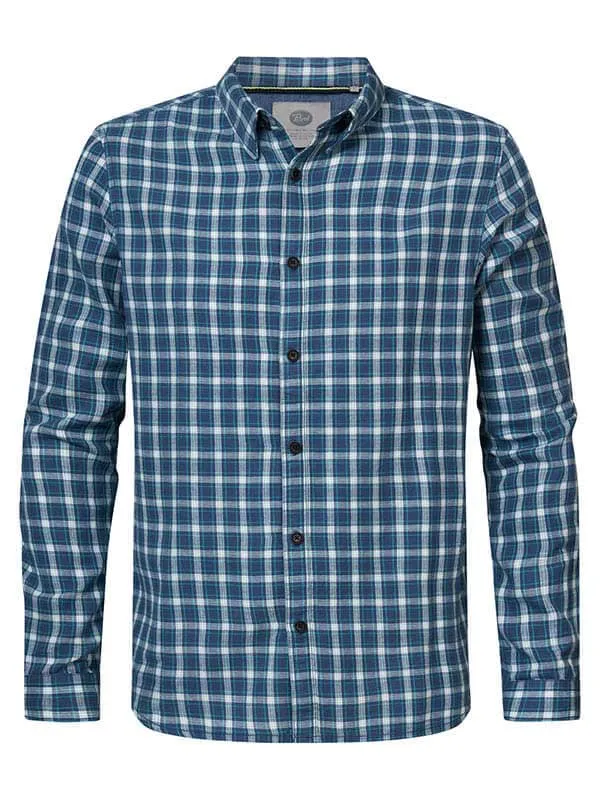 Men Shirts Petrol Industries Checked Shirt Petrol Blue