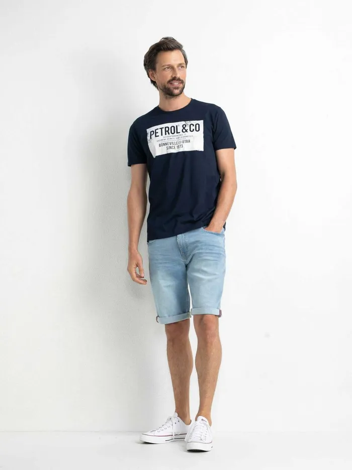 Men Shorts Petrol Industries Bullseye Denim Shorts Bleached