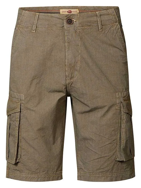 Men Shorts Petrol Industries Checked Cargo Shorts Wild Dessert