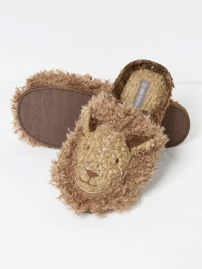 Men Slippers Fat Face Lionel Natural Lion Slippers