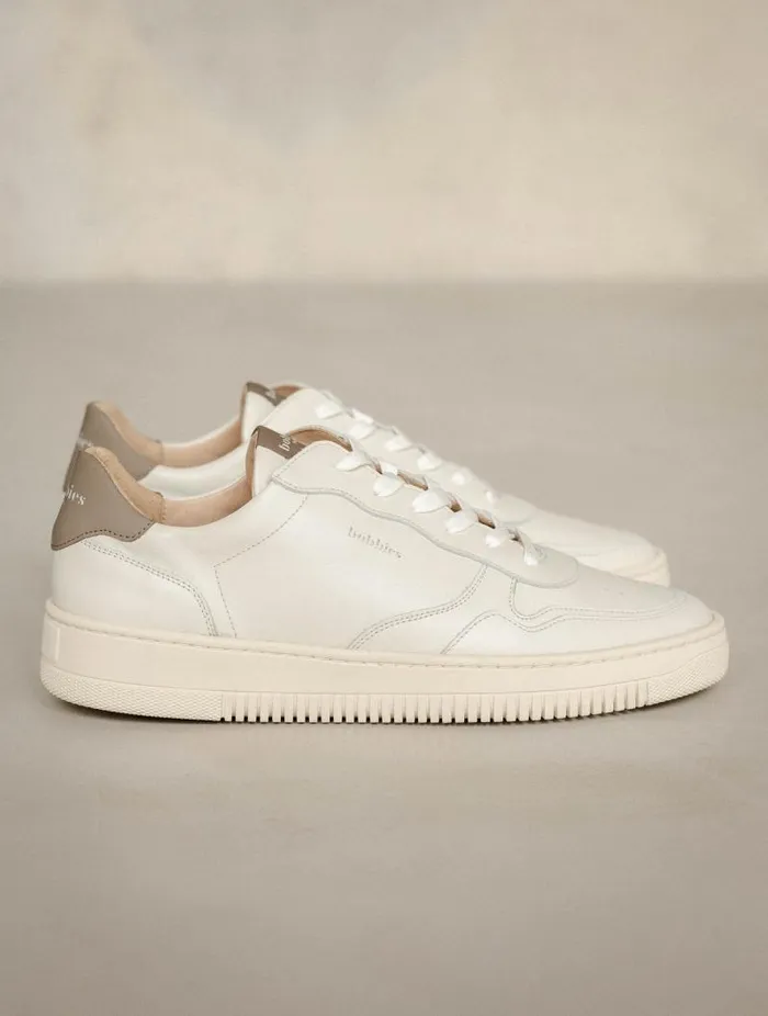 Men Sneakers Bobbies Travis Off White and Taupe Men Sneakers Bobbies Travis Off White and Taupe