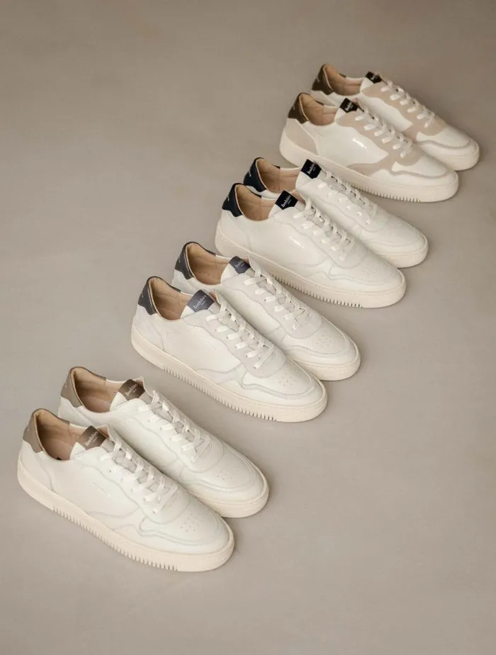 Men Sneakers Bobbies Travis Off White and Taupe Men Sneakers Bobbies Travis Off White and Taupe